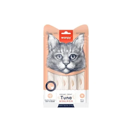 Friandises Chat-Wanpy Crème - Thon et Saumon (5*14g)-Tunisie