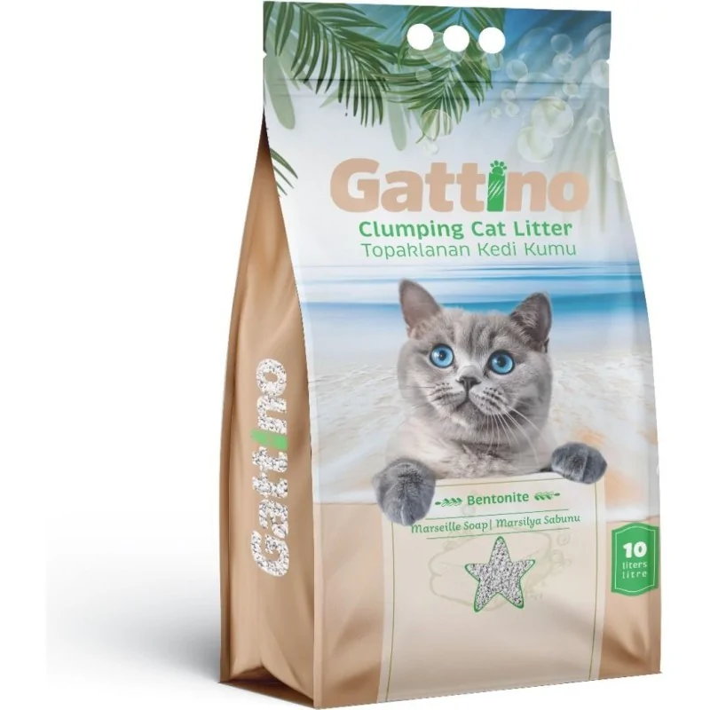 Litières Agglomérantes-Gattino – Litière Agglomérante Parfumée Savon de Marseille – 10 L-Tunisie