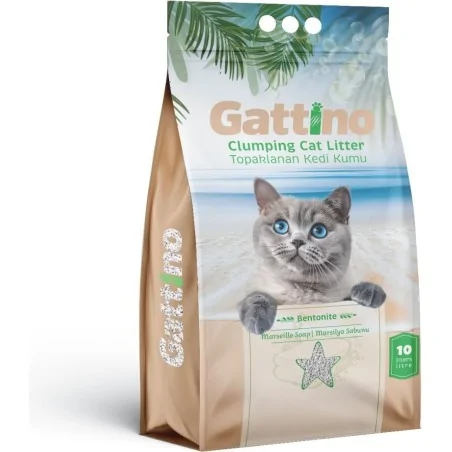 Litières Agglomérantes-Gattino – Litière Agglomérante Parfumée Savon de Marseille – 10 L-Tunisie