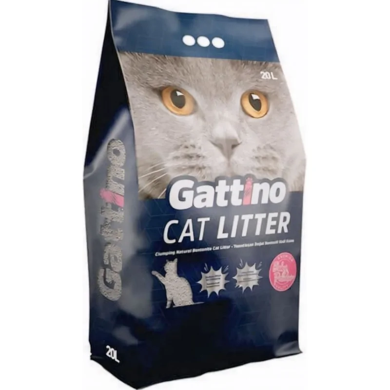 Litières Agglomérantes-Gattino – Litière Agglomérante Parfumée Baby Powder – 20 L-Tunisie