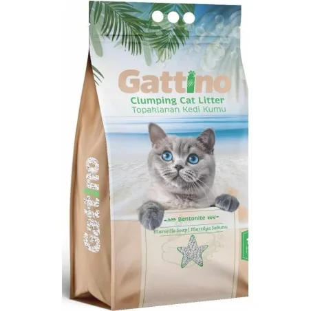 Litières Agglomérantes-Gattino – Litière Agglomérante Parfumée Savon de Marseille – 5 L-Tunisie