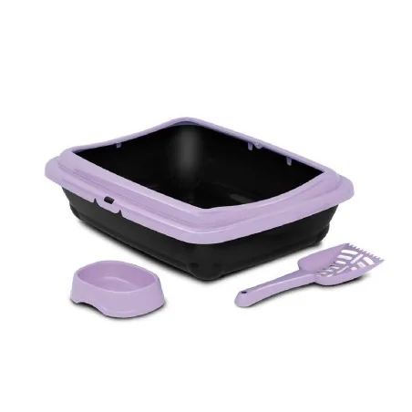 Bac à Litières-Felican BIRBA KIT – Bac à litière avec palette + gamelle – Couleur violet-Tunisie