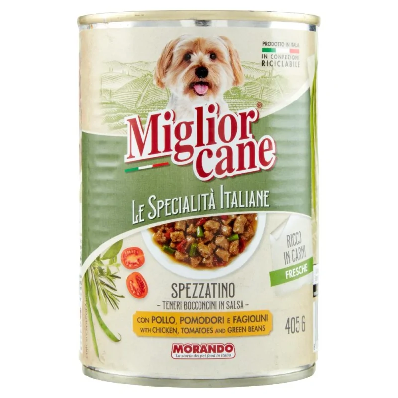 Humides Chien-Migliorcane – Boîte Italienne en Sauce pour Chien – Poulet, Tomate & Haricot – 405 g-Tunisie
