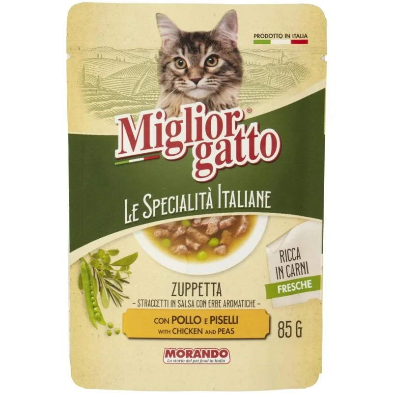 Humides Chat-Migliorgatto – Pochon Soupe pour Chat – Poulet & Petits Pois – 85 g-Tunisie
