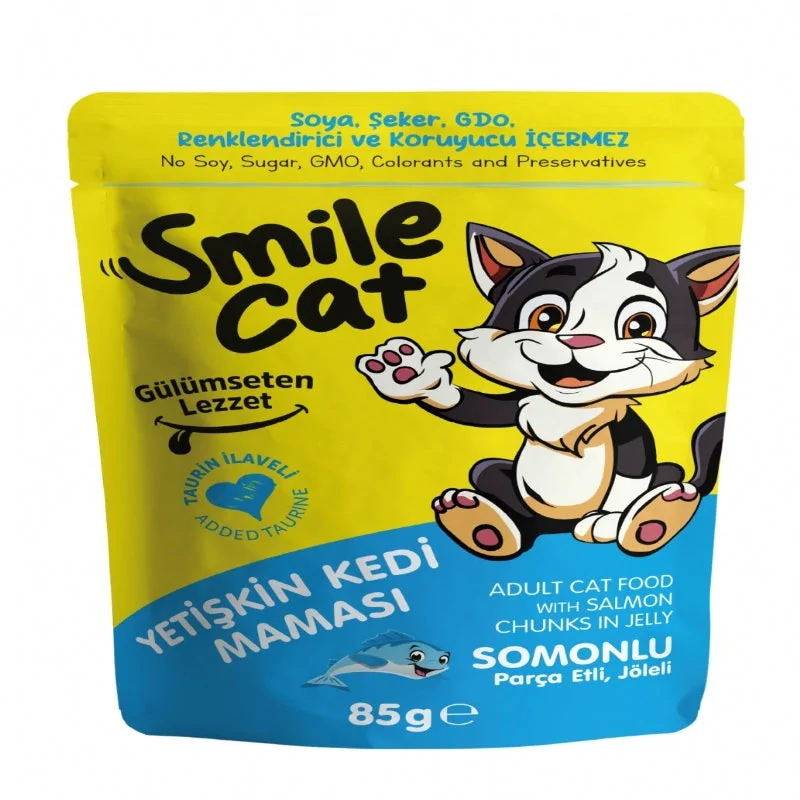 Humides Chat-Smile – Pochon pour Chat Adulte – Saumon – 85 g-Tunisie