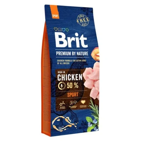Croquette Chien-Brit Premium by Nature Adulte Sport au Poulet 15 kg-Tunisie