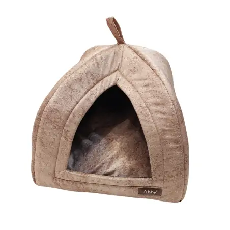 couchage-copy of Tente AZ pour Chat ou Petit Chien – 43x43x43 cm – Marron Clair Effet Daim-Tunisie