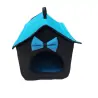 couchage-Niche Imperméable AZ pour Chat ou Petit Chien – 48x48x48 cm – Bleu-Tunisie