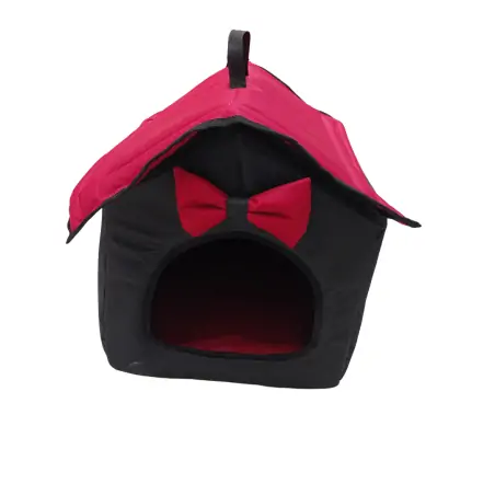 couchage-Niche Imperméable AZ pour Chat ou Petit Chien – 48x48x48 cm – Rouge-Tunisie