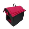 couchage-Niche Imperméable AZ pour Chat ou Petit Chien – 48x48x48 cm – Rouge-Tunisie