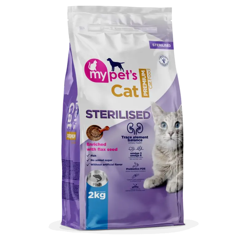 Croquettes Chat-My Pet's – Croquettes Premium pour Chats Stérilisés au Poisson – 2 kg-Tunisie