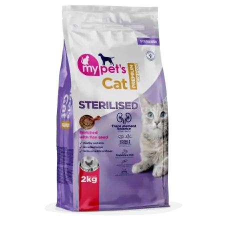 Croquettes Chat-My Pet's – Croquettes Premium pour Chats Stérilisés à la Volaille – 10 kg-Tunisie