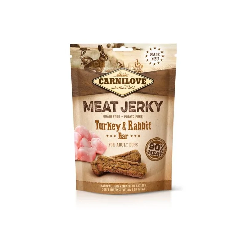 Friandises Chien-CARNILOVE JERKY TURKEY & RABBIT BAR 100 G-Tunisie