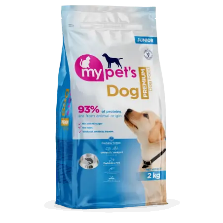 Croquette Chien-My Pet’s – Croquettes Premium pour Chiens Juniors au Poisson – 2 kg-Tunisie