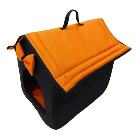 couchage-Niche Imperméable AZ pour Chat ou Petit Chien – 48x48x48 cm – Orange-Tunisie