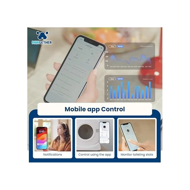 Maison de Toilettes-Pawgether – Maison de toilette Automatique pour Chat – Comfy Smart 2 – Contrôle App & Sécurité-Tunisie