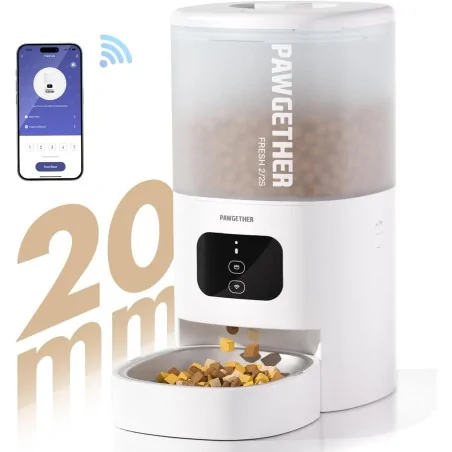 Gamelles et Distributeurs-Pawgether – Distributeur Automatique 4 L pour Chat – 📱 Contrôle App – 🍽️ 10 Repas/Jour – 🥇 Bol Inox Anti-Bourrage-Tunisie