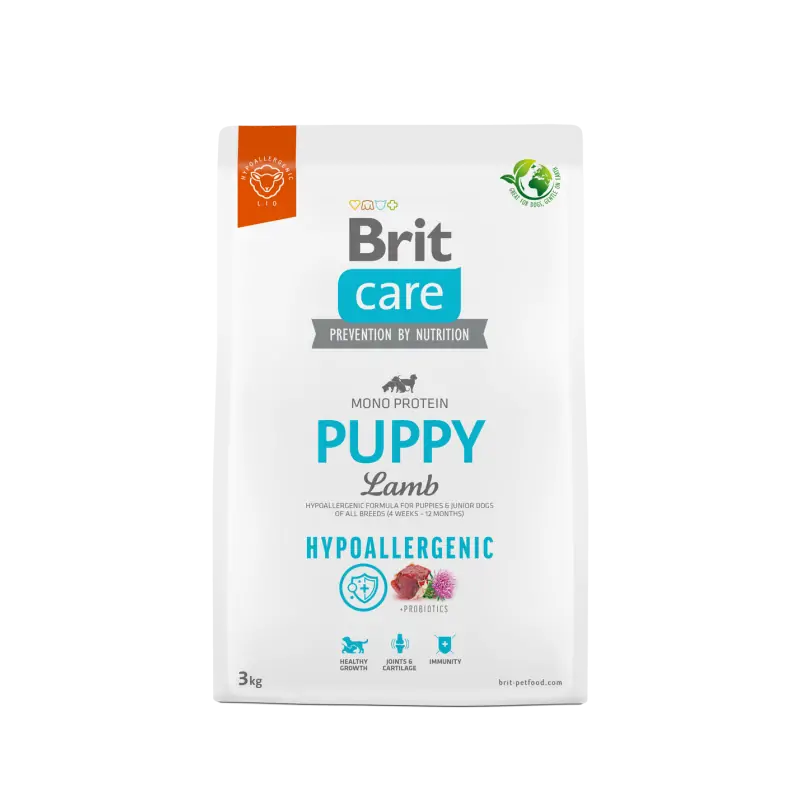 Croquette Chien-Brit Care Hypoallergénique pour Chiot à l'Agneau et au Riz 3kg-Tunisie