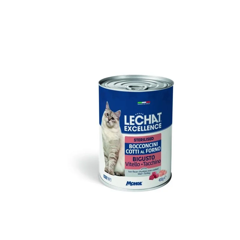 Humides Chat-LeChat Excellence – Stérilisé – Veau & Dinde – Bouchées en Sauce – 400 g-Tunisie