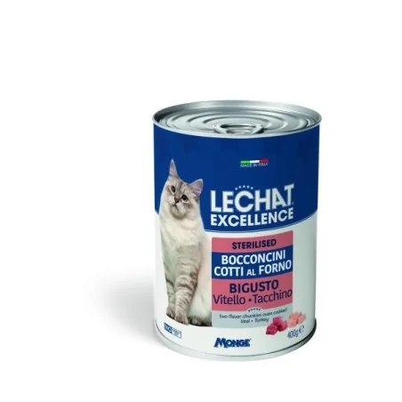 Humides Chat-LeChat Excellence – Stérilisé – Veau & Dinde – Bouchées en Sauce – 400 g-Tunisie