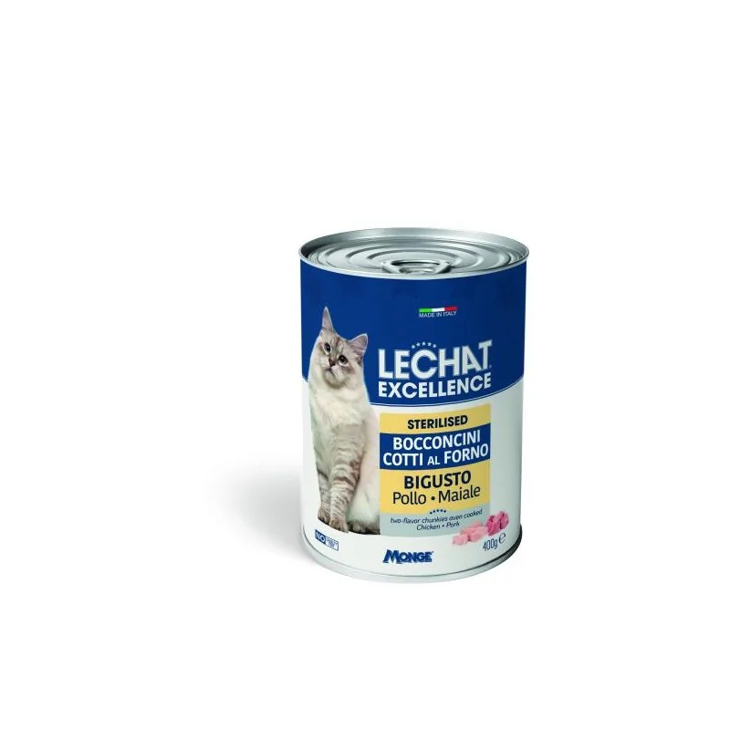 Humides Chat-LeChat Excellence – Stérilisé – Poulet & Viandes Sélectionnées – Bouchées en Sauce – 400 g-Tunisie
