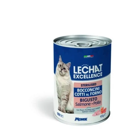 Humides Chat-LeChat Excellence – Stérilisé – Saumon & Poulet – Bouchées en Sauce – 400 g-Tunisie