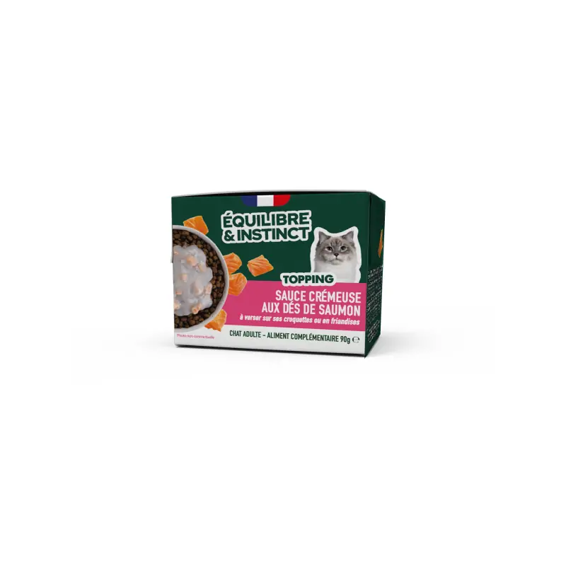 Humides Chat-Équilibre & Instinct – Topping Crémeux aux Dés de Saumon pour Chat – 90 g-Tunisie
