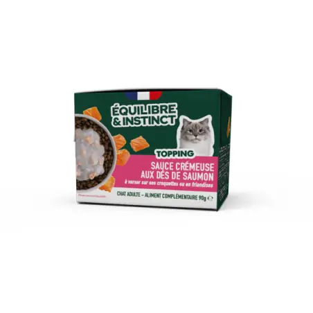 Humides Chat-Équilibre & Instinct – Topping Crémeux aux Dés de Saumon pour Chat – 90 g-Tunisie