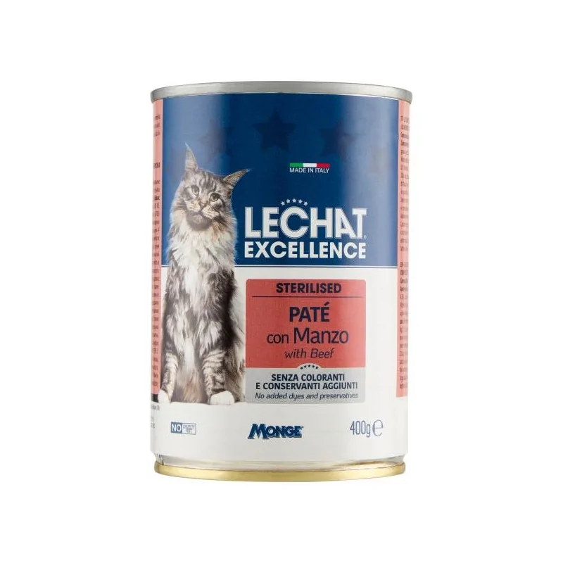 Humides Chat-LeChat Excellence – Stérilisé – BŒUF- PÂTÉ 400g-Tunisie