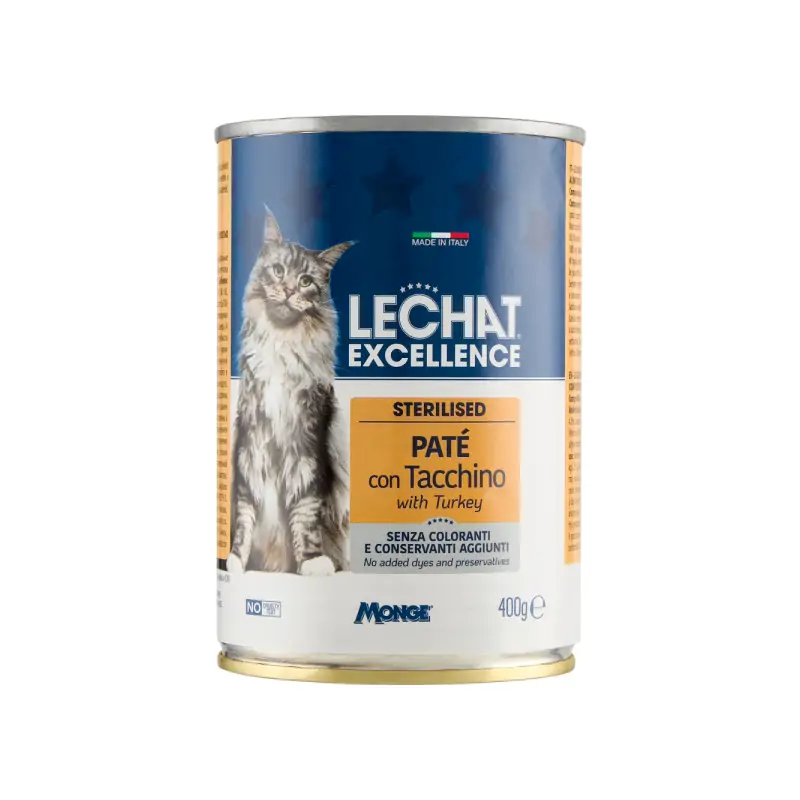 Humides Chat-LeChat Excellence – Stérilisé – DINDE- PÂTÉ 400g-Tunisie
