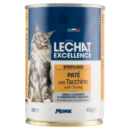 Humides Chat-LeChat Excellence – Stérilisé – DINDE- PÂTÉ 400g-Tunisie