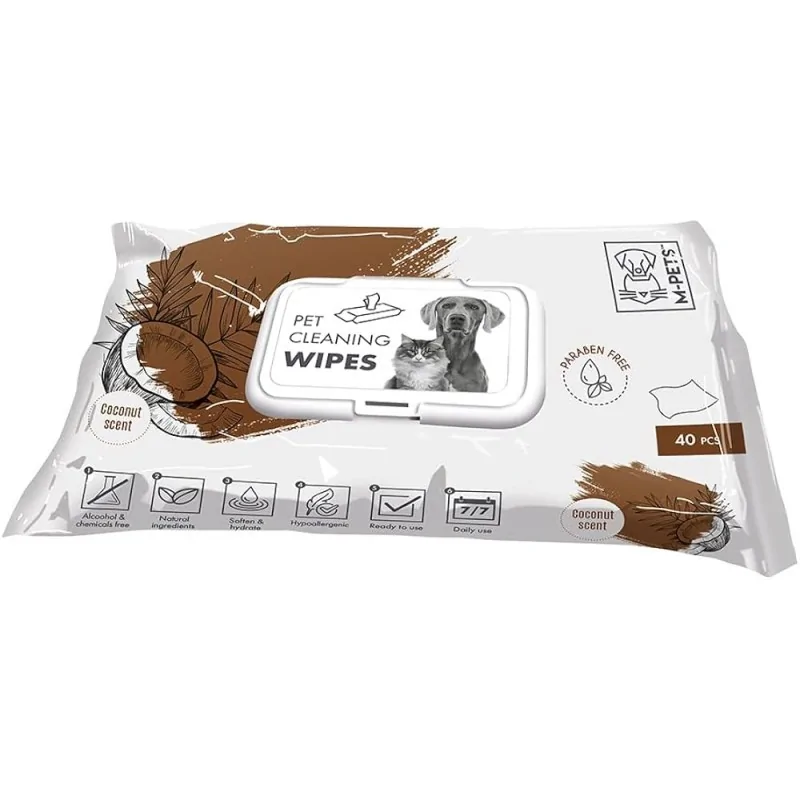 Lingettes Chien-Lingettes Parfumées (Noix de Coco) 20*15 cm - 40pcs-Tunisie