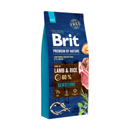 Alimentation-Brit Premium by Nature Sensitive à l'Agneau 15 kg-Tunisie