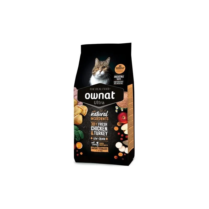 Croquettes Chat-OWNAT ULTRA MATURE STERILIZED 0,4 Kg-Tunisie