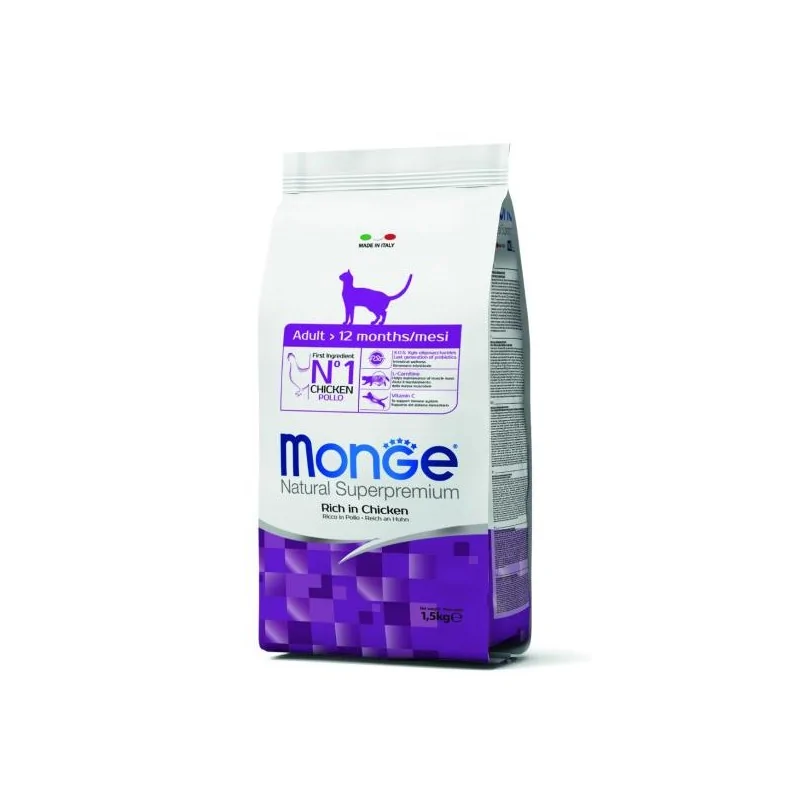 Croquettes Chat-MONGE CAT Adult 1,5 KG-Tunisie