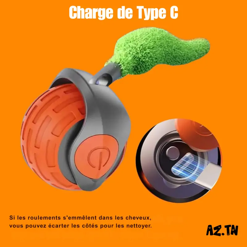 Jouets Chat-Jouet Interactif Électrique pour Chat – Balle Rotative Automatique avec Corde & Clochette-Tunisie