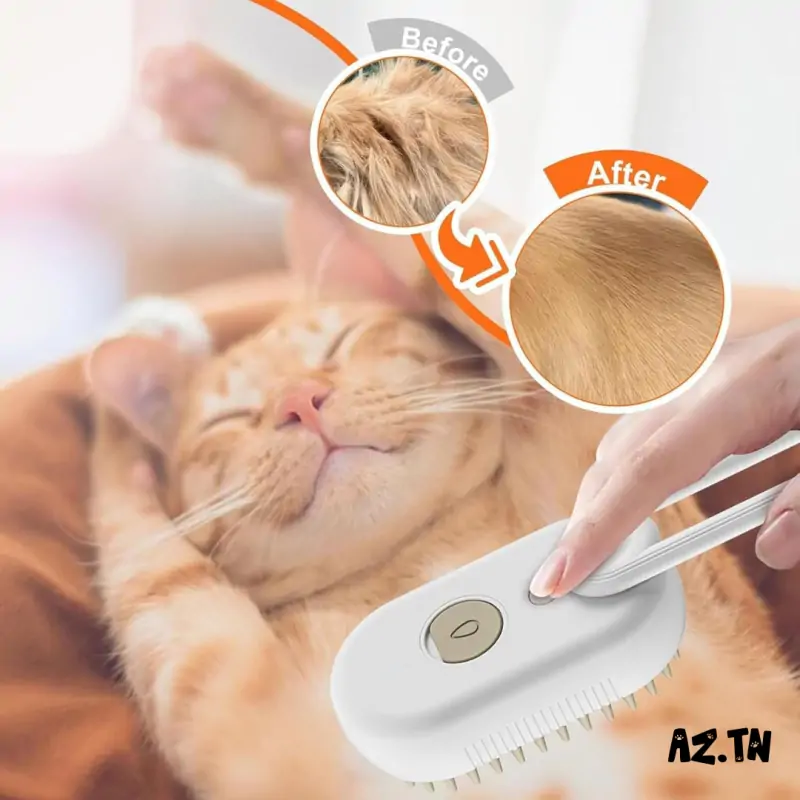 Brosse pour chat-Brosse à Vapeur Automatique 3 en 1 – Nettoie, Démêle & Lisse le Pelage-Tunisie