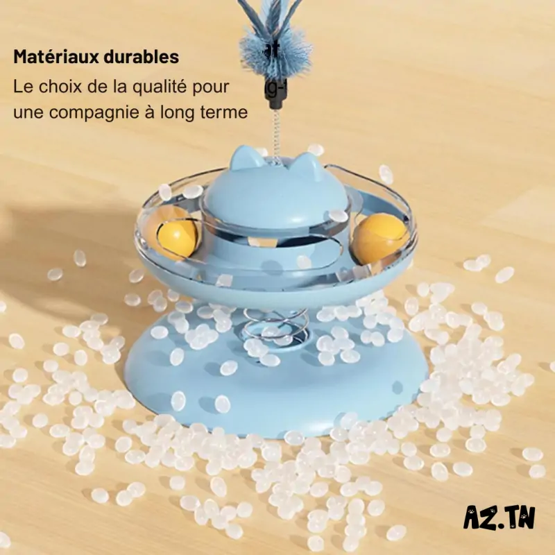 Jouets Chat-Jouet Distributeur de Friandises Rotatif pour Chat – Plateau Interactif Antistress-Tunisie