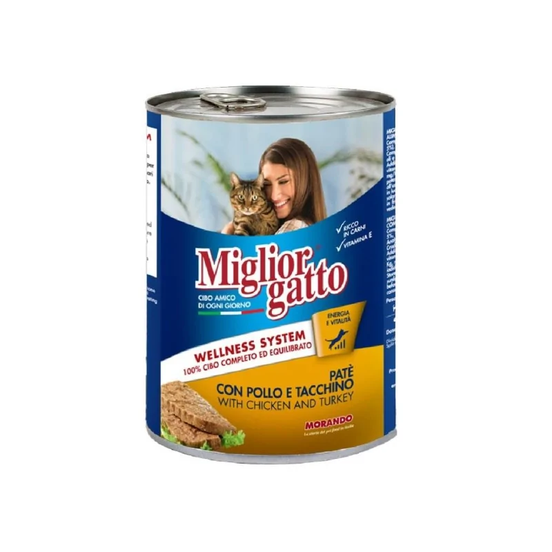 Humides Chat-Miglior gatto Paté Poulet et dinde boite 400 gr-Tunisie