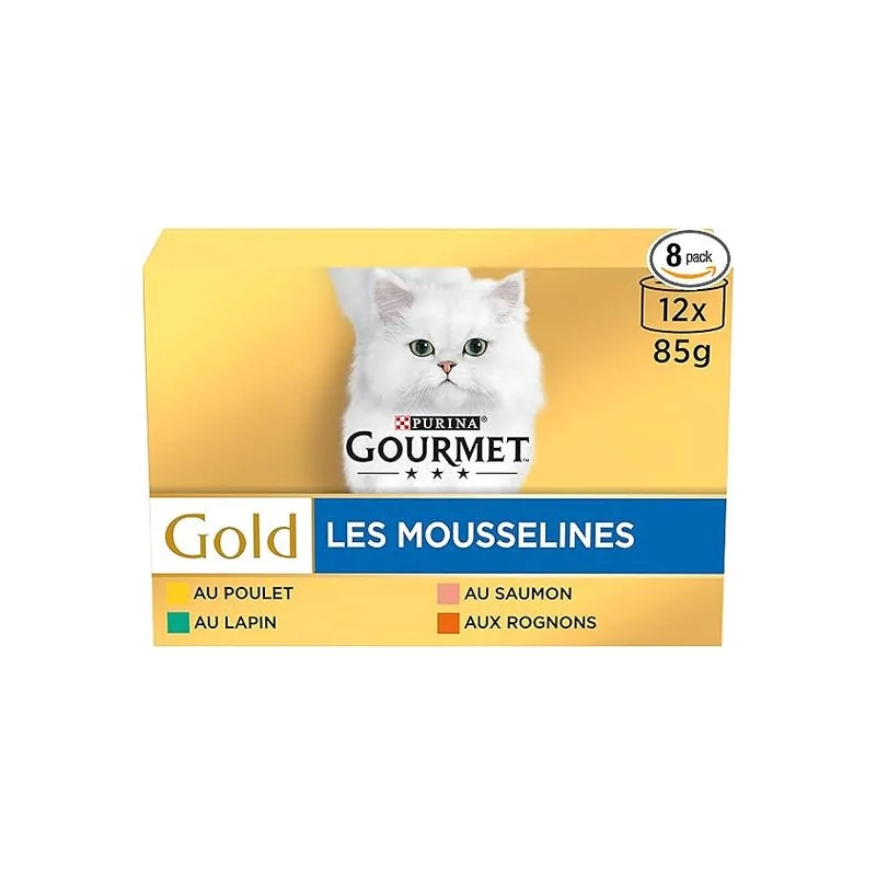 Humides Chat-GOURMET - GOURMET GOLD MOUSSELINE Lot 12 x 85gr-Tunisie