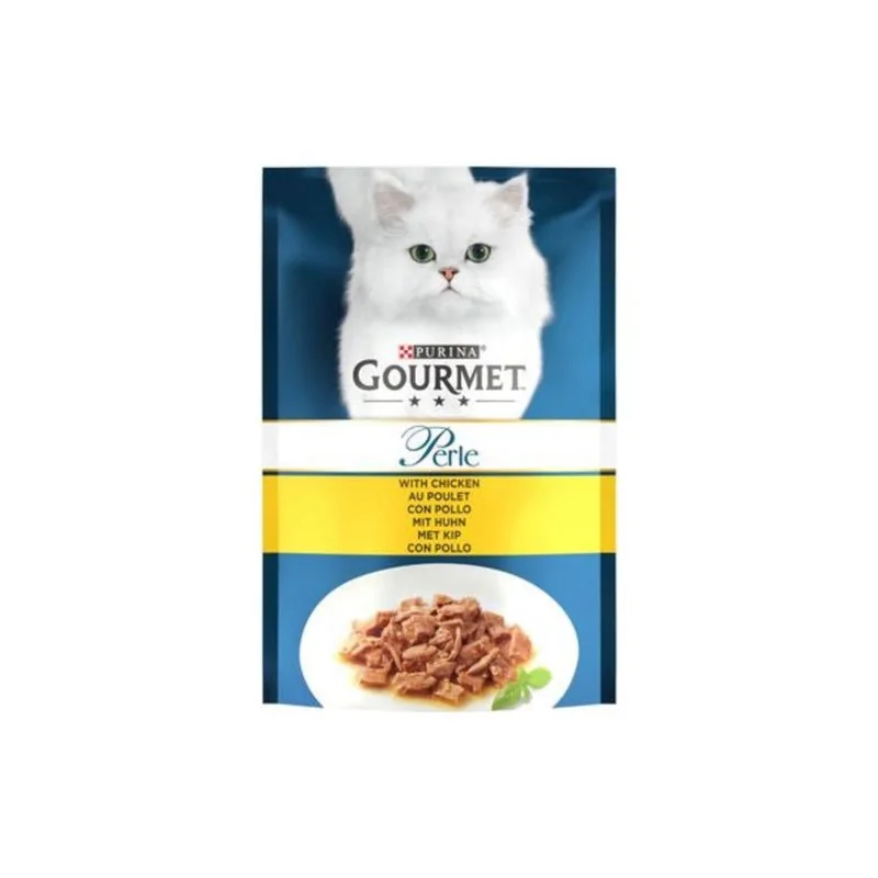 Humides Chat-GOURMET PERLE – Pochon pour Chat Adulte au Poulet – 85 g-Tunisie