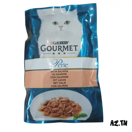 Humides Chat-GOURMET PERLE – Pochon pour Chat Adulte au Saumon – 85 g-Tunisie