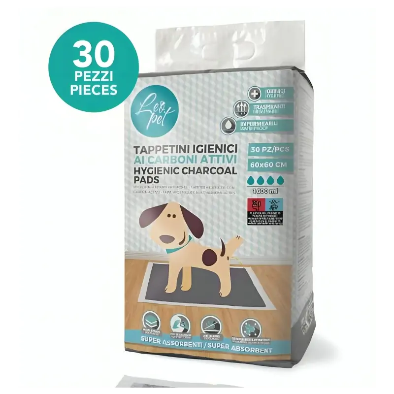 Toilettage et Hygiène-Tapis Absorbants au Charbon Actif avec bandes adhésives 60*60 30 pcs-Tunisie