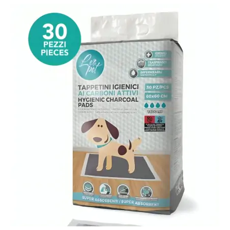 Toilettage et Hygiène-Tapis Absorbants au Charbon Actif avec bandes adhésives 60*60 30 pcs-Tunisie