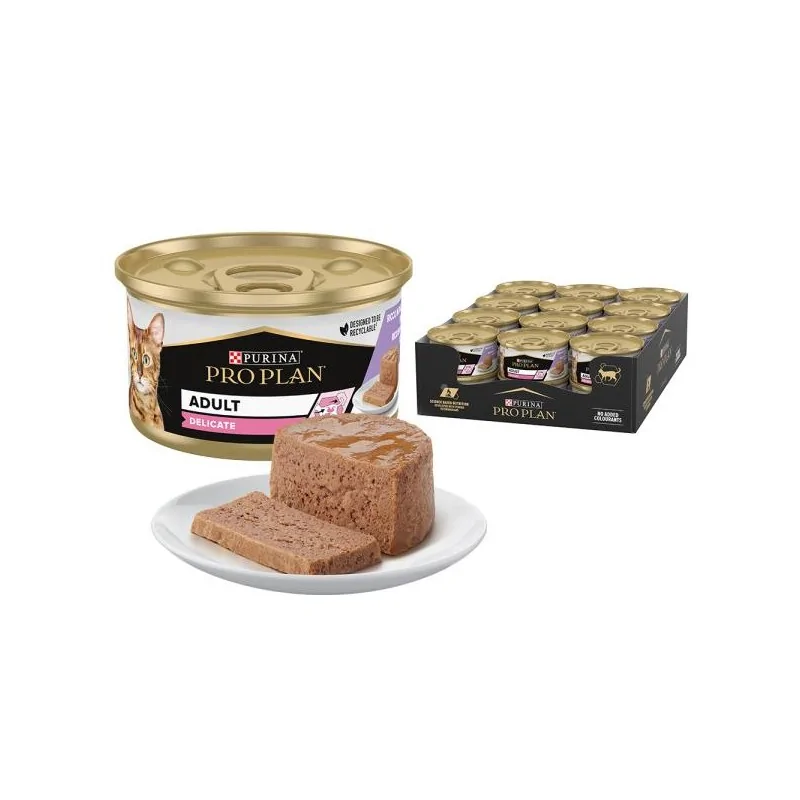 Humides Chat-Purina Pro Plan – Mousse Delicate au Dindon pour Chat Adulte Sensible – 85 g-Tunisie