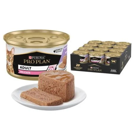 Humides Chat-Purina Pro Plan – Mousse Delicate au Dindon pour Chat Adulte Sensible – 85 g-Tunisie