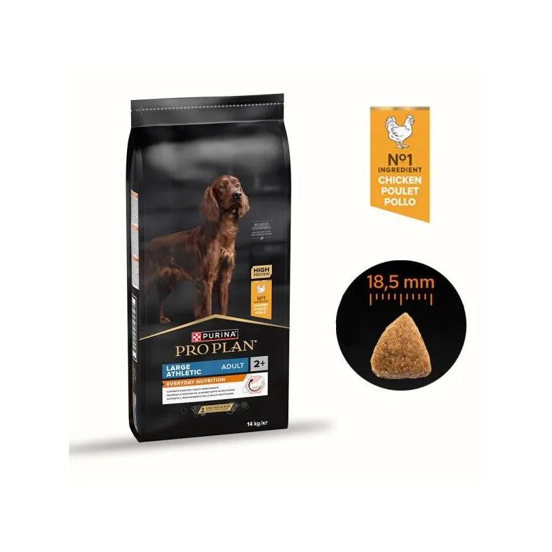 Croquette Chien-PRO PLAN LARGE ATHLETIC AUDLT DOG CHICKEN 14KG-Tunisie