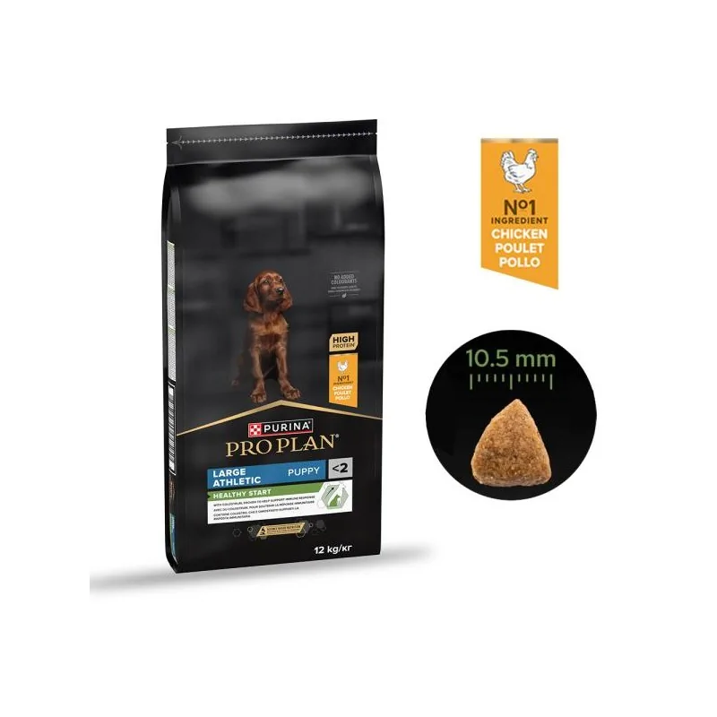 Croquette Chien-PRO PLAN LARGE ATHLETIC PUPPY CHICKEN 12KG-Tunisie