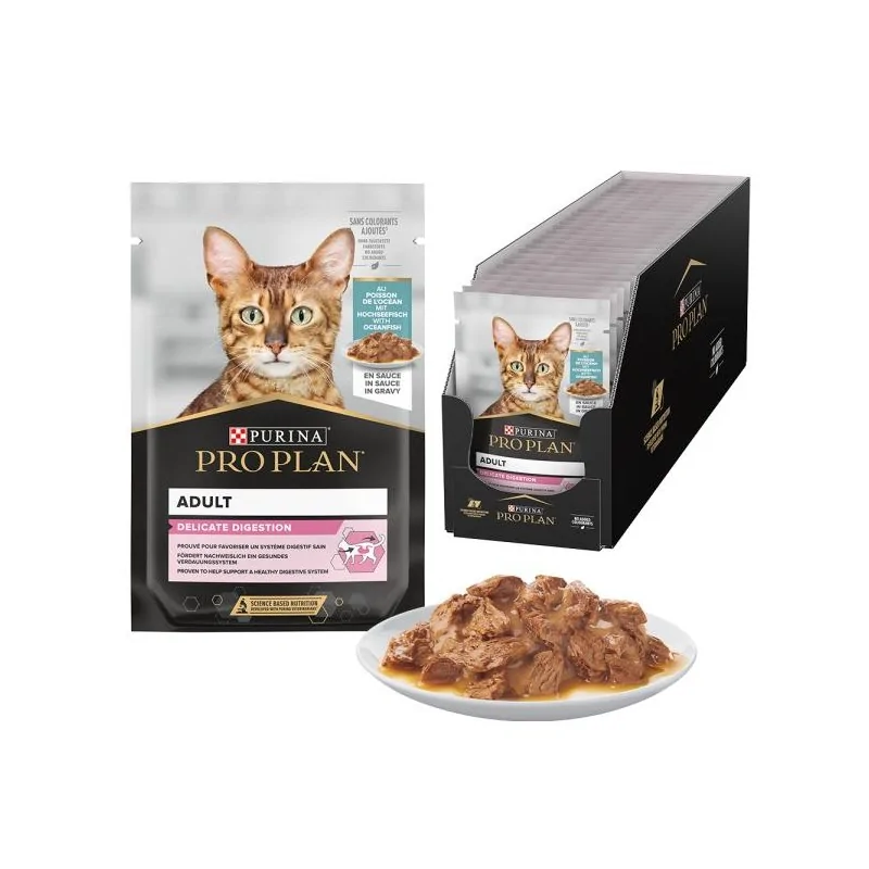Humides Chat-Purina Pro Plan – Pochon Delicate au Poisson pour Chat Adulte Sensible – 85 g-Tunisie