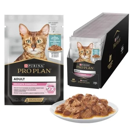 Humides Chat-Purina Pro Plan – Pochon Delicate au Poisson pour Chat Adulte Sensible – 85 g-Tunisie